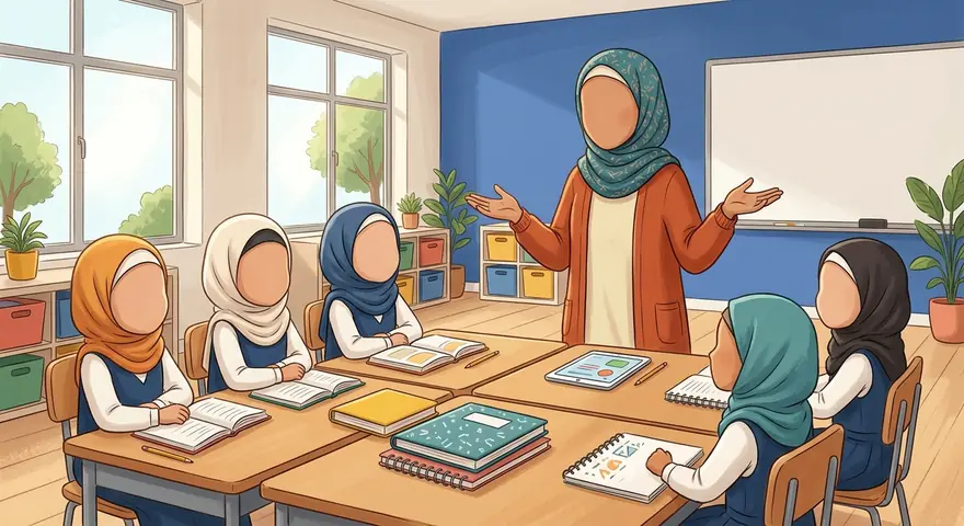معلم يتابع حفظ طلابه